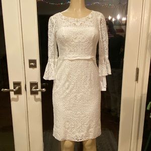 Beautiful brand new with tags ivory lace dress from David’s Bridal